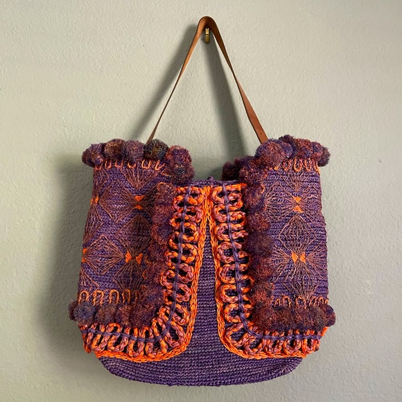 Jamin Puech Handbags - JAMIN PUECH PARIS Raffia Pom Bag
